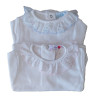 Body com gola rosa, branco, azul