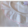 Body com gola rosa, branco, azul