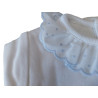 Body com gola rosa, branco, azul
