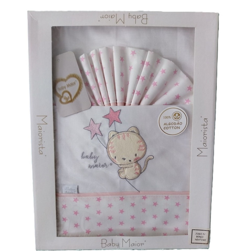 Conjunto Lençóis algodão Gatinha para NexT2Me Conjunto Lençóis algodão Gatinha para NexT2Me