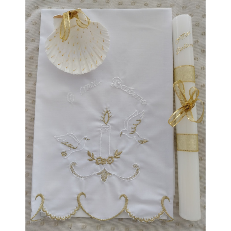 Conjunto Vela+toalha+concha Conjunto Vela+toalha+concha